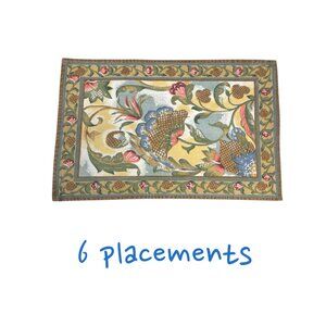 Vintage Floral Tapestry Placemat With Intricate Multicolor Design